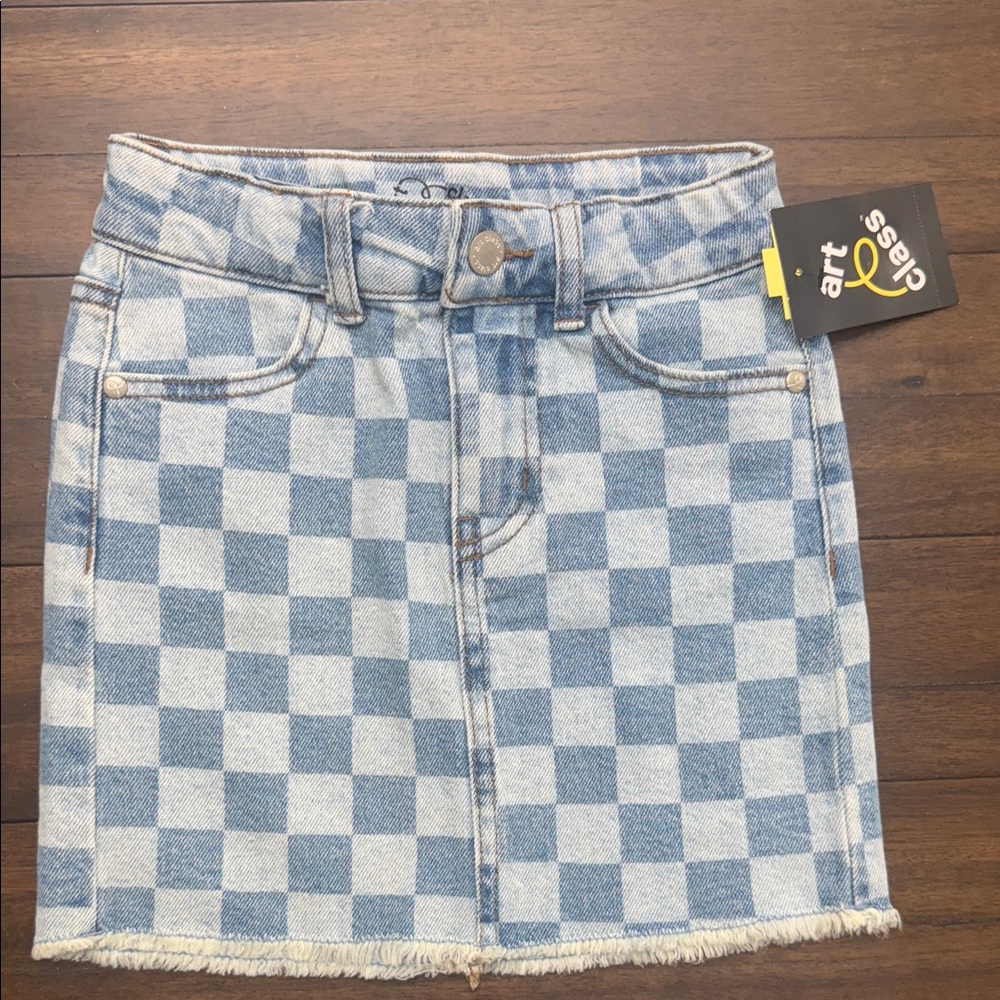 Art Class Blue Checkered Skirt